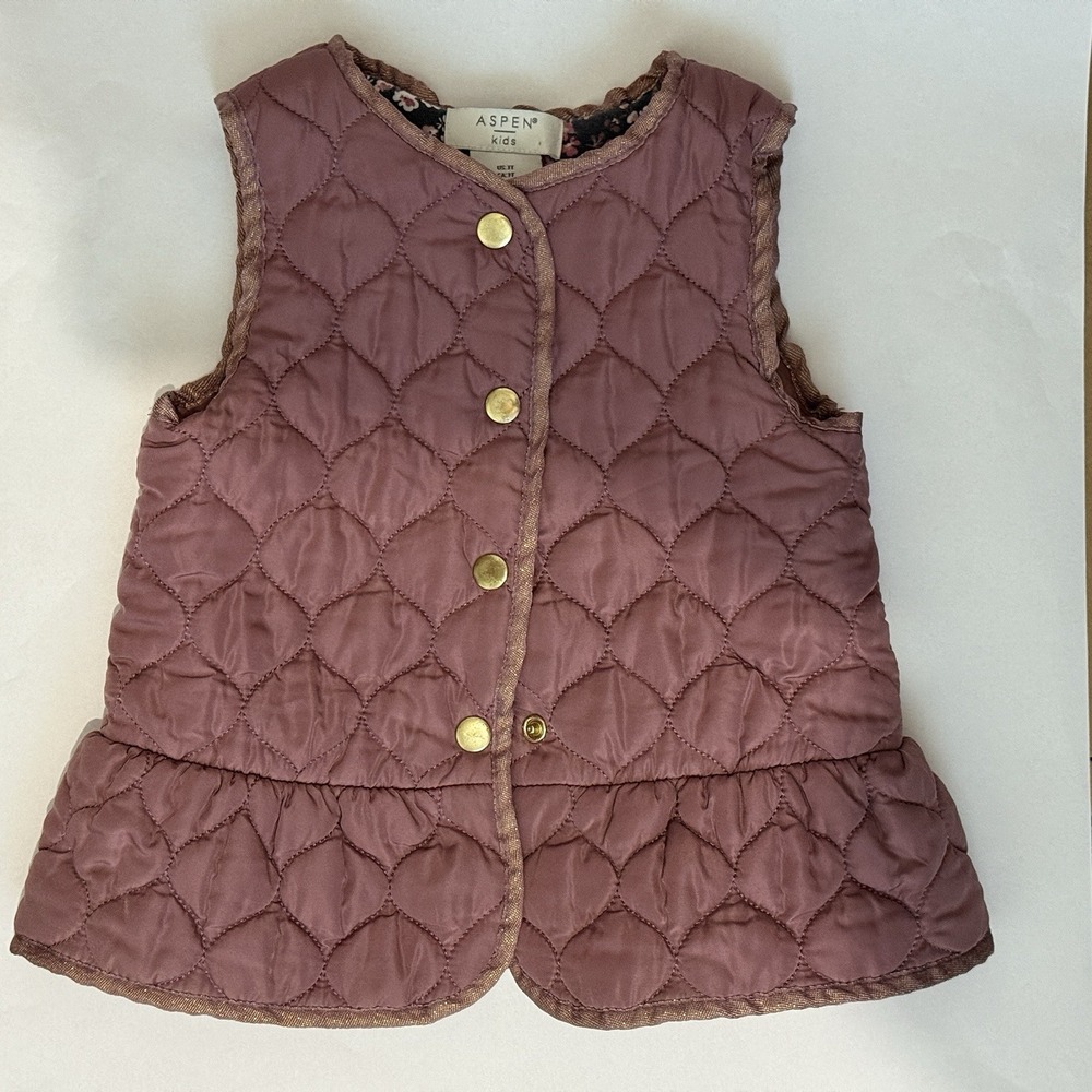 Aspen Kids Quilted Vest Set‎ Mauve Vest Girls 3T